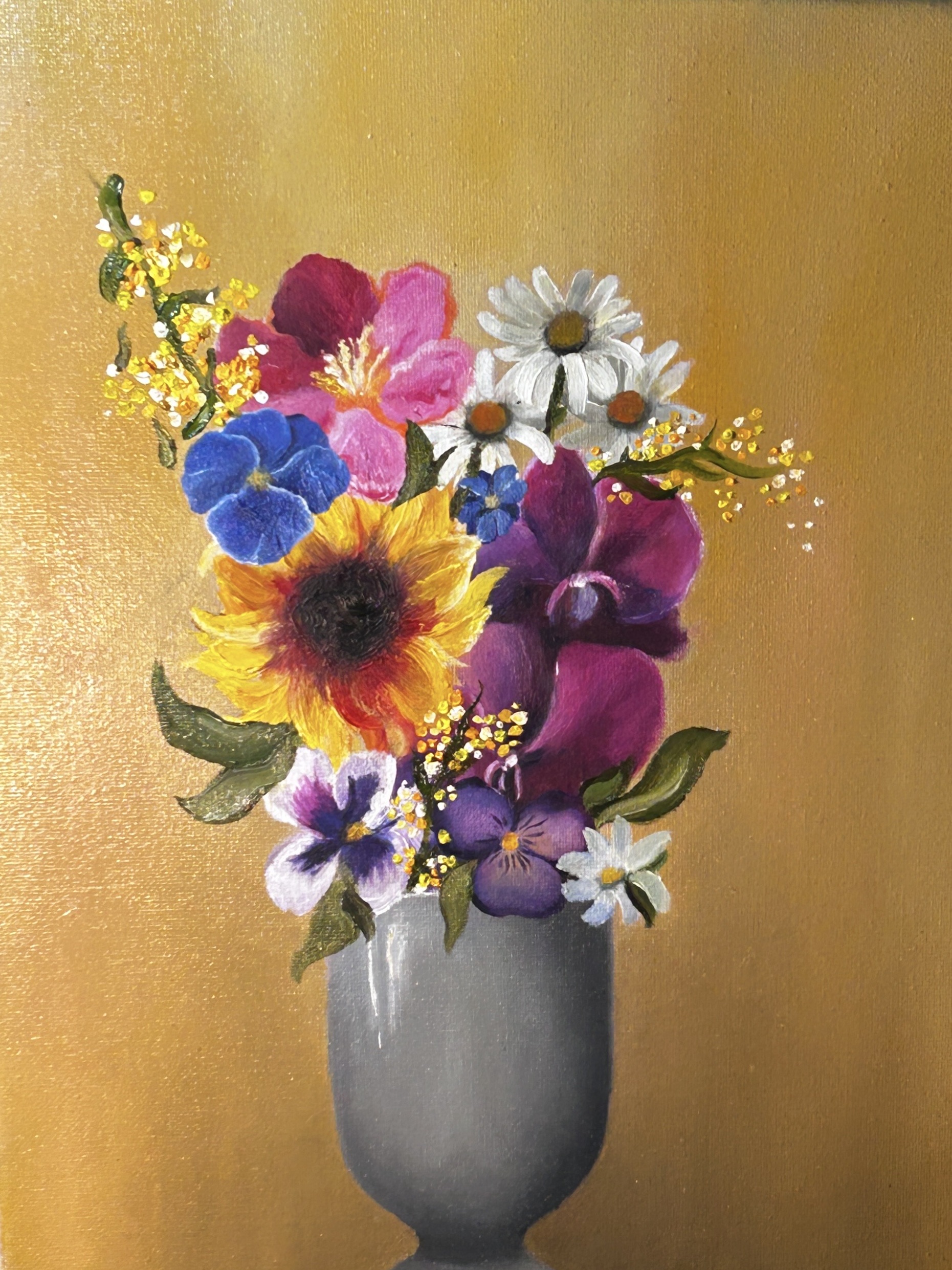 Floral still life, oil on canvas